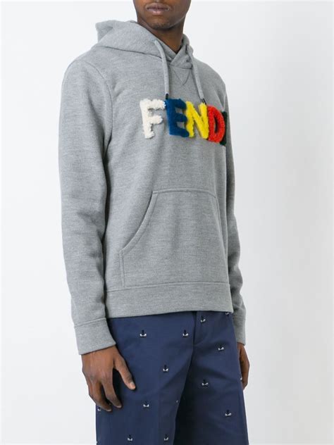 fendi black hoodie|fendi men's gray pullover hoodie.